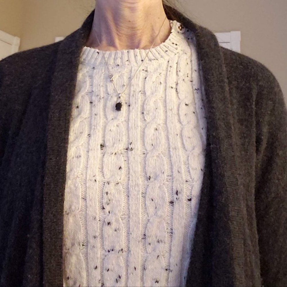 Halogen !00% Cashmere Long Gray Sweater